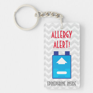Epinephrine Inside Allergy Alert Kinder Gepersonal Sleutelhanger