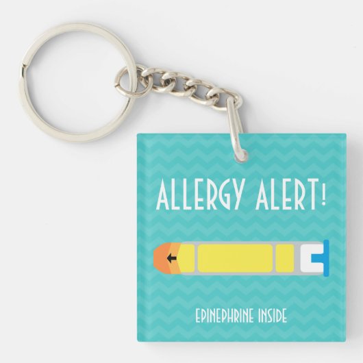 Epinephrine Inside Allergy Alert Kinder Gepersonal Sleutelhanger (Voorkant)