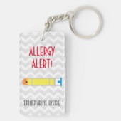 Epinephrine Inside Allergy Alert Kinder Gepersonal Sleutelhanger (achterkant)