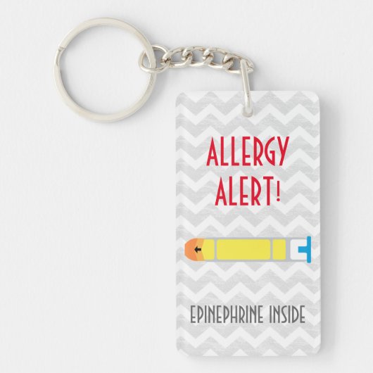 Epinephrine Inside Allergy Alert Kinder Gepersonal Sleutelhanger (Voorkant)