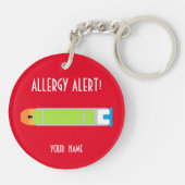 Epinephrine Inside Allergy Alert Kinder Gepersonal Sleutelhanger (Achterkant)