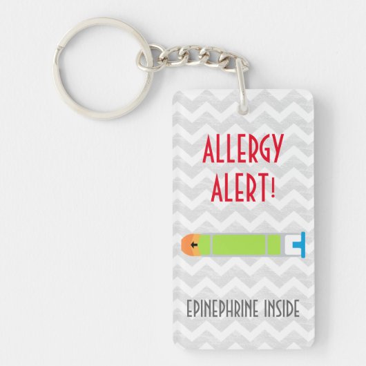 Epinephrine Inside Allergy Alert Kinder Gepersonal Sleutelhanger (Voorkant)