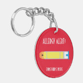 Epinephrine Inside Allergy Alert Persoonlijke Kind Sleutelhanger (Voorkant Links)