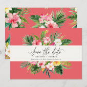 Épingle de faire-part tropical à l'aquarelle (Devant / Derrière)