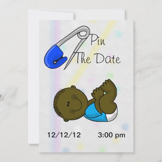 Épingler La Date Dark Baby Boy Shower Invitation (Devant)