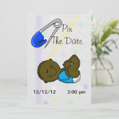 Épingler La Date Dark Baby Boy Shower Invitation (Debout devant)