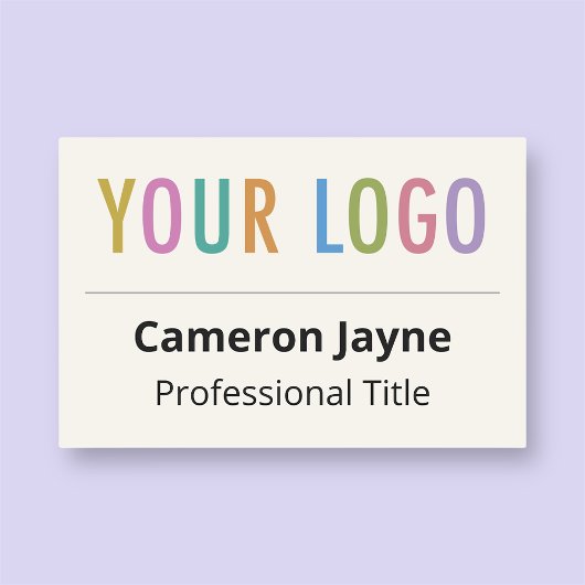 Épinglette de nom écru Logo de la société Badge pr