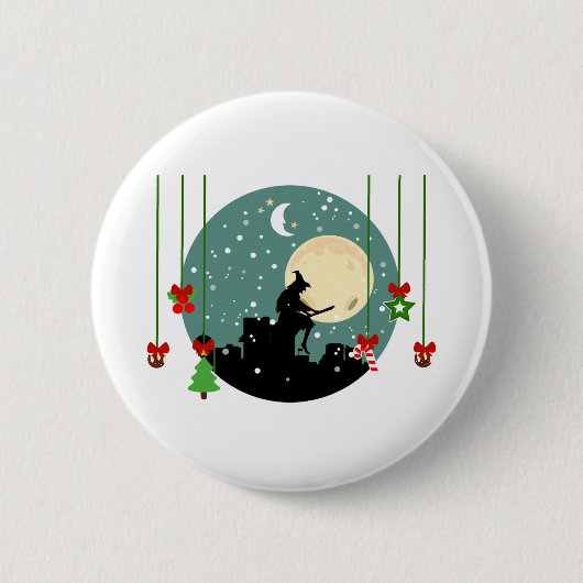 epiphany kerst befana ronde button 5,7 cm (Voorkant)