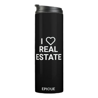 Epique I Heart Real Estate Black Tumbler Thermosbeker