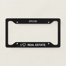 Epique I Heart Real Estate License Plate Cover