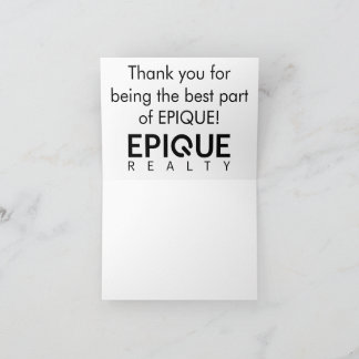 EPIQUE Realty Dankkaarten Bedankkaart