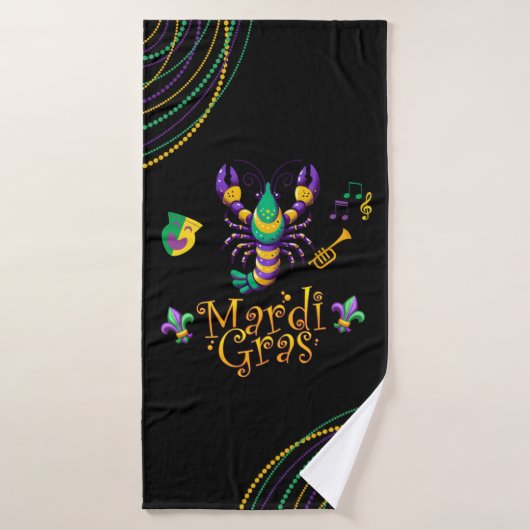 Épis/trompette/masque/fleur de lis Mardi Gras (Serviette de bain)