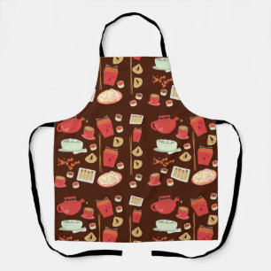 Episch Cute Dim Sum Pret Fun Food Gelukkig Patroon Schort