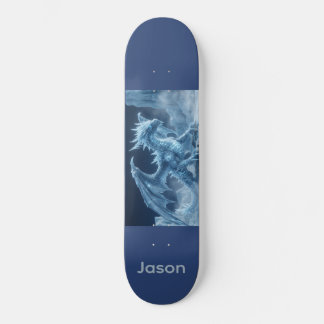 Epische 3D Blauwe IJsdraak Skateboard