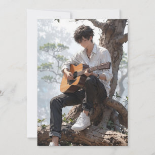 Epische Anime Gitarist Verjaardagsuitnodiging - Cu Kaart