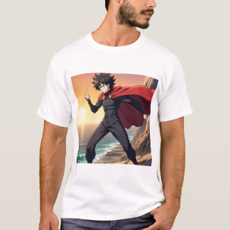 Epische Anime Held bij Zonsondergang – Krachtige K T-shirt