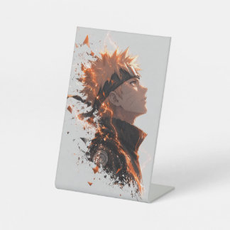 Epische Anime Ninja Vlam Grafische Acryl Tafelblad Reclamebord Met Voetstuk