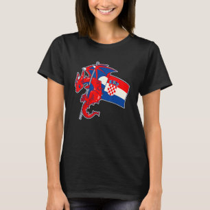 Epische Draak Met Kroatische Vlag Kroatisch T-shirt