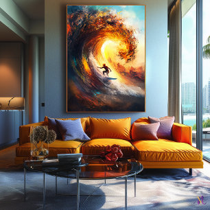 Epische Extreme Golf Surfing - Dynamische Sportkun Canvas Afdruk