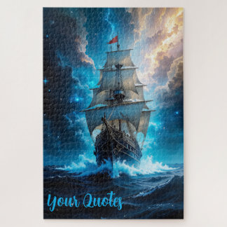 Epische Fantasie Zeilschip Storm Oceaan Legpuzzel