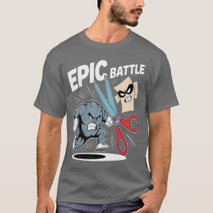 Epische Gevechten Grappige Steen Papier Schaar fam T-shirt