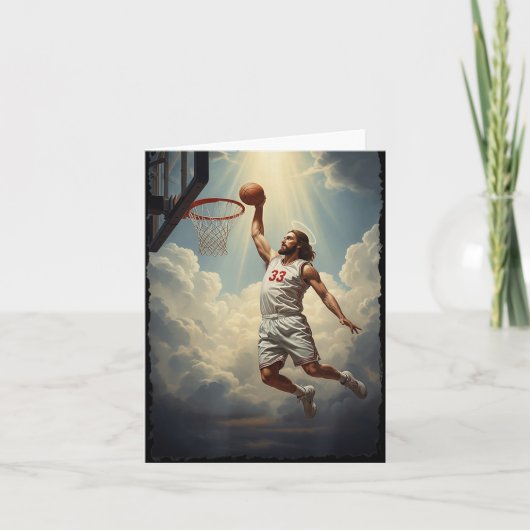 Epische Goddelijke Dunking Jezus Op Het Heilige Ba Kaart (Voorkant)