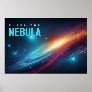 Epische Kosmische Supernova Neon Abstracte Ruimte Poster