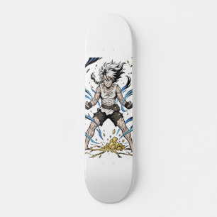 Epische Manga Krijger Kracht Ontwakening Illustrat Skateboard