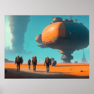 epische sciencefiction scene poster