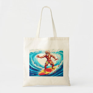 Epische Senior Surfer Rijdende Golven met Stijl Tote Bag