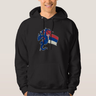 Epische Servische Draak Trots Servië Vlag Hoodie