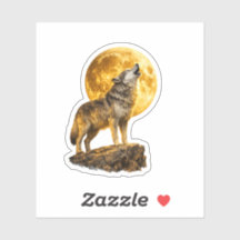 Epische Wolf Maan Sticker | Esthetische Vinyl Deca
