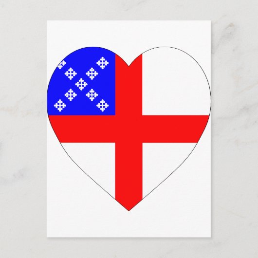 Episcopal Flag Heart Briefkaart (Voorkant)
