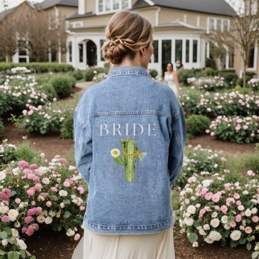 Épouse à être blanc Script Mariage Denim Jacket (Mariage Retour)