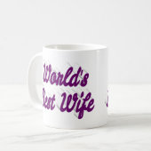 Épouse avec mug à café à moitié texte violet (Devant gauche)
