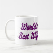 Épouse avec mug à café à moitié texte violet (Gauche)