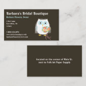 Épouse blanche avec Carte de visite de bouquet de  (Devant / Derrière)