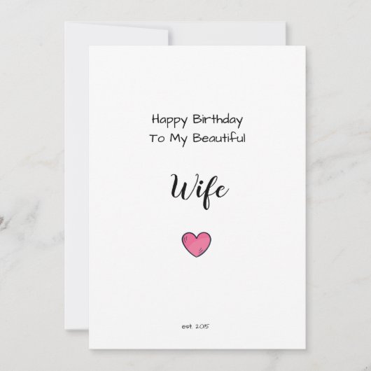 Épouse, tu me manques, carte d'anniversaire romant (Devant)