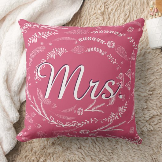 Épouse Vintage Florale Garland Jeter Oreiller (Couverture)