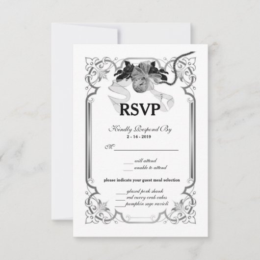 Épouser il était une fois la carte de RSVP (Devant)