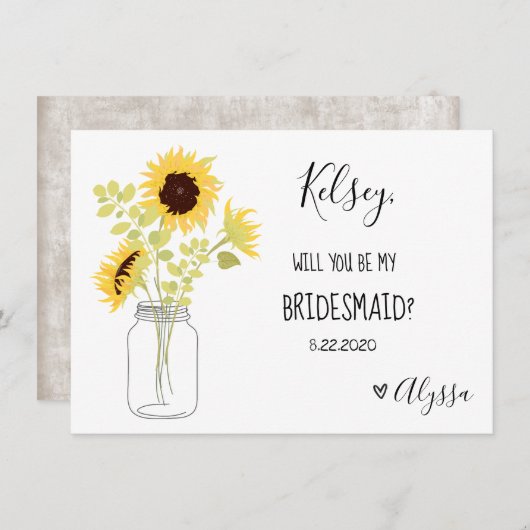 Épouser la carte nuptiale de proposition de (Devant / Derrière)