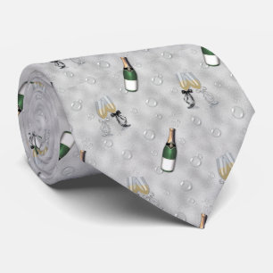 Épouser la cravate de motif de champagne de motif