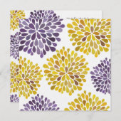 Épouser la fleur jaune pourpre fleurit invitation (Devant / Derrière)