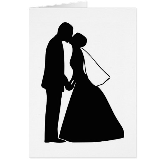 Épouser la silhouette de jeunes mariés de baiser (Devant)