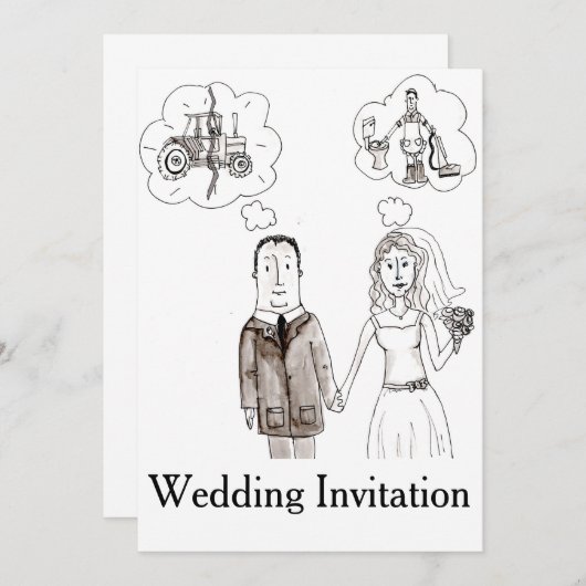 Épouser Un Faire-part de mariage Agricole (Devant / Derrière)