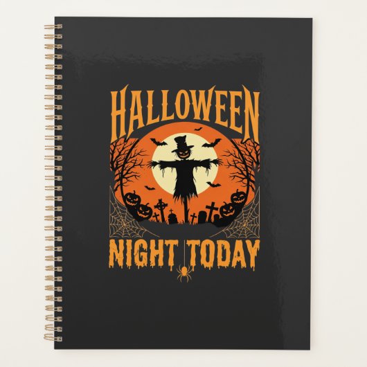 Épouvantail de cimetière de nuit d'Halloween Vecte (Devant)