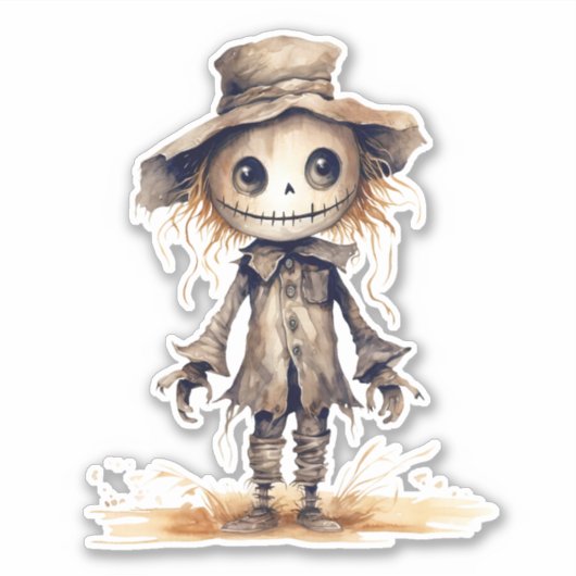 Épouvantail mignon, Sticker Halloween (Devant)