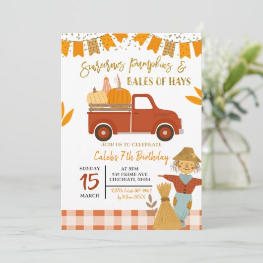 Épouvantails d'automne citrouille invitation d'ann (Debout devant)