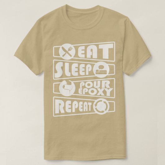 Epoxy Resin Eat Sleep Repat River Table T-shirt (Design voorkant)