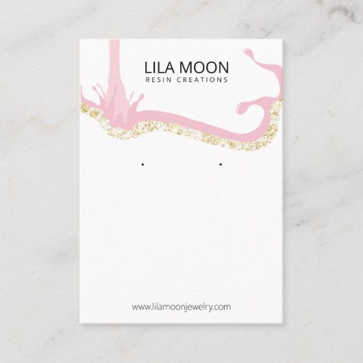 Epoxyhars oorbel Kaarten Visitekaartje (Voorkant)